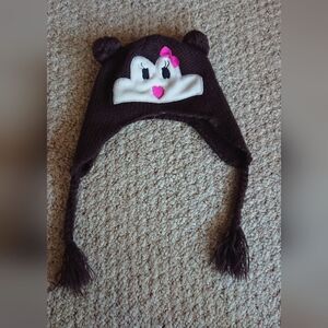 CAPELLI NEW YORK GIRL'S MONKEY KNIT HAT 4-6Y